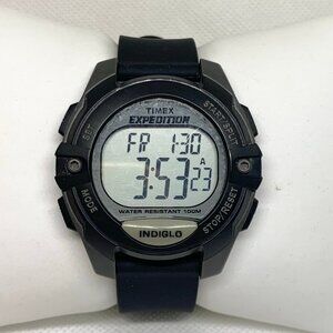 Timex expedition men’s watch 42mm black gray tone 100MWR multifunction running